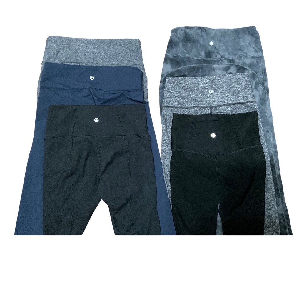 Lululemon Leggings Bundle Lot of 6 Size 6 Align Wunder Under Flare Crop Grey Blk - Picture 2 of 7